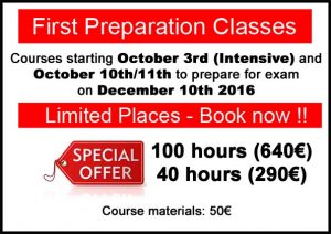 Cartel para el curso de preparación para el First (FCE) / Poster for the exam preparation course for the First Certificate (FCE)