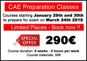 Cambridge Advanced CAE preparation course poster