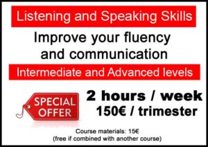 Conversation classes in English poster