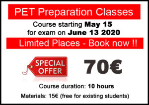 Cursos para preparación examen pet b1 inglés