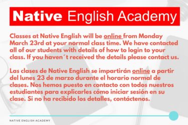 Clases de Native English van online