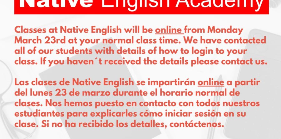 Clases de Native English van online