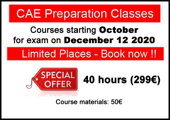 caeposterdec20 curso de preparación Cambridge Advanced CAE