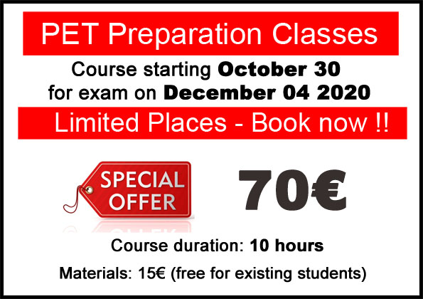Cursos para preparación examen pet b1 inglés